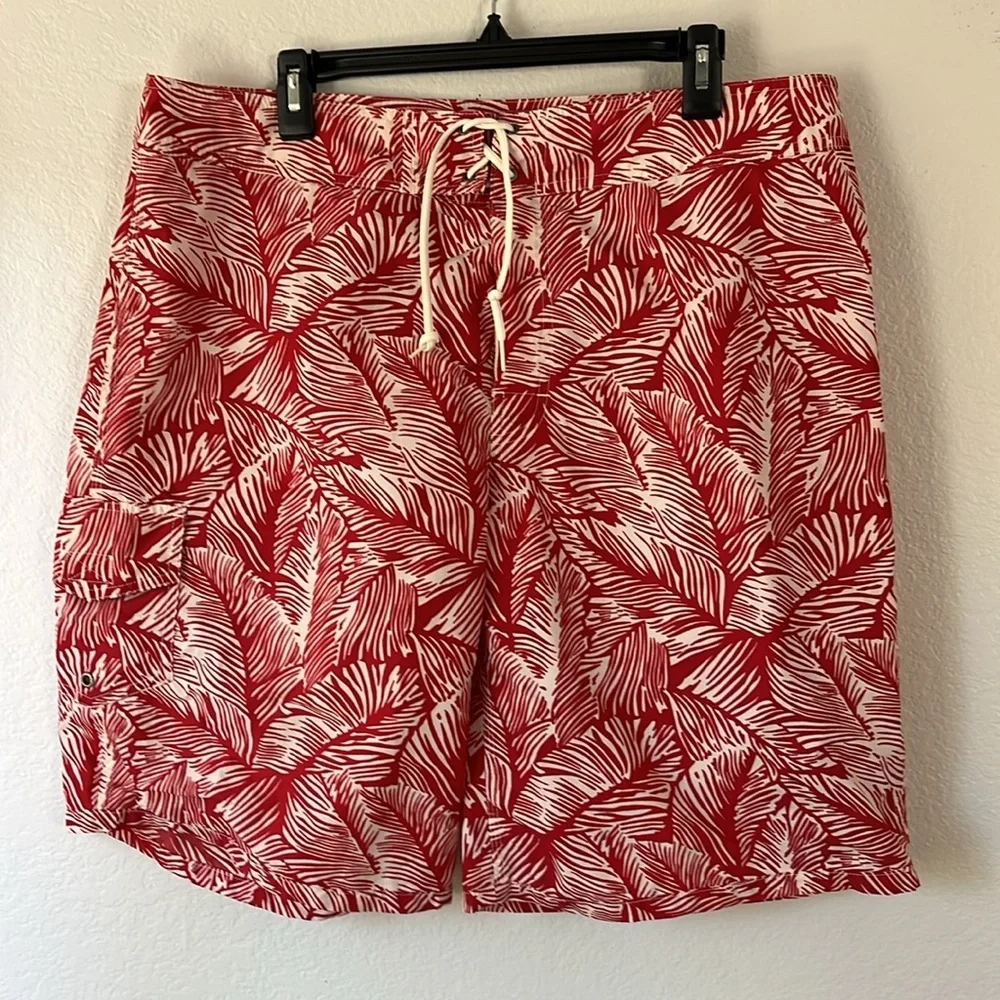 Polo by Ralph Lauren Red and White Swim Board Shorts - Picture 1 of 8